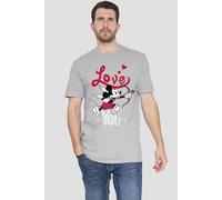 Mickey Mouse Men's Cupid Love You Valentine'S Day T-Shirt Grey | Size: Medium Mickey Mouse Grey M