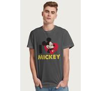 Mickey Mouse Men's Disney I Heart T-Shirt in Charcoal | Size: Medium Mickey Mouse Charcoal M