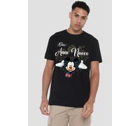 Mickey Mouse Men's Firework New Year Italian T-Shirt Black | Size: XL Mickey Mouse Black XL