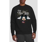 Mickey Mouse Men's Firework New Year Sweatshirt Black | Size: 2XL Mickey Mouse Black 2XL