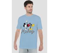 Mickey Mouse Men's Funky Dance T-Shirt Light Blue | Size: Medium Mickey Mouse Light Blue M
