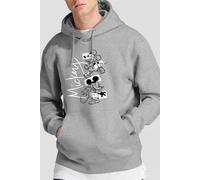 Mickey Mouse Men's Geometric Shapes Hoodie Light Grey | Size: Large Mickey Mouse Light Grey L