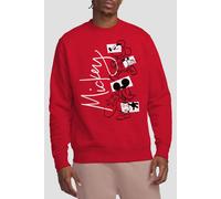 Mickey Mouse Men's Geometric Shapes Sweatshirt Red | Size: XL Mickey Mouse Red XL
