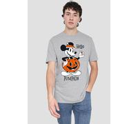 Mickey Mouse Men's Hello Pumpkin T-Shirt Grey | Size: 2XL Mickey Mouse Grey 2XL