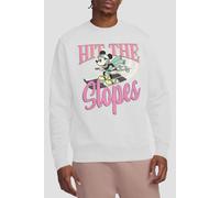 Mickey Mouse Men's Hit the Slopes Sweatshirt White | Size: 2XL Mickey Mouse White 2XL