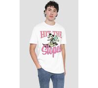 Mickey Mouse Men's Hit The Slopes T-Shirt White | Size: 2XL Mickey Mouse White 2XL