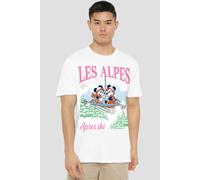 Mickey Mouse Men's Les Alpes T-Shirt White | Size: Medium Mickey Mouse White M