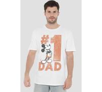 Mickey Mouse Men's Number 1 Dad T-Shirt White | Size: Medium Mickey Mouse White M