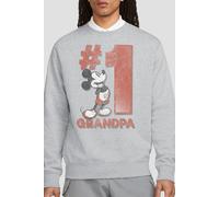 Mickey Mouse Men's Number 1 Grandpa Sweatshirt Light Grey | Size: Medium Mickey Mouse Light Grey M