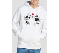 Mickey Mouse Men's Sketch Kiss Valentine's Day Hoodie White | Size: Small Mickey Mouse White S