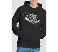 Mickey Mouse Men's Sledding For Christmas Hoodie Black | Size: Large Mickey Mouse Black L