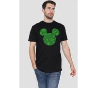 Mickey Mouse Men's St Patrick'S Day Shamrock Ears T-Shirt Black | Size: 2XL Mickey Mouse Black 2XL