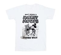 Mickey Mouse Men's Steamboat Willie T-Shirt in White | Size: Medium Mickey Mouse White M