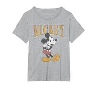Mickey Mouse Mickey Distressed Pose T-Shirt, Women's Plus, Heather Grey, 3X