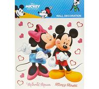 mickey mouse&minnie AG Design - Wall Sticker Self Adhesive - Disney Mickey Mouse wall Decal, part DKs 085, Multi-Colour, 30 x 30 cm/12 x 12-Inch