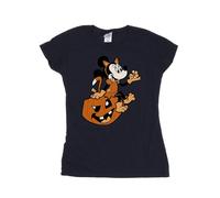Mickey Mouse Minnie Mouse Cat Cotton Halloween T-Shirt In Navy Navy L