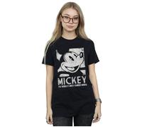 Mickey Mouse Most Famous Cotton Boyfriend T-Shirt Disney Black L