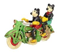 Mickey Mouse On Motorcycle Motor Bike Mascot Figure Statue Cast Iron Disney