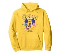 Mickey Mouse Original Multi Pullover Hoodie, Adult Unisex, Lemon Yellow, Medium