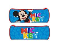 Mickey Mouse Pencil Case| Girls Pencil Case 22cm| Kids Barrel Tube Pencil Pouch| Zip Closure Single Pocket Pencil Case 3+Years
