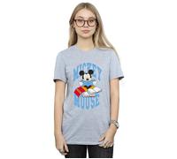 Mickey Mouse Reading Books Boyfriend T-Shirt Disney Grey XXL