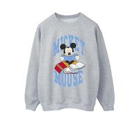 Mickey Mouse Reading Books Sweatshirt Disney Grey L