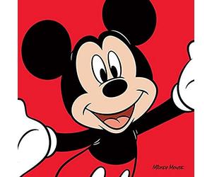 Mickey Mouse "Red Canvas Print, Multi-Colour, 40 x 40 cm