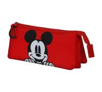 Mickey Mouse Red-Triple Pencil Case, Red, 23 x 11 cm