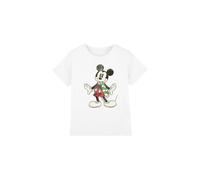 Mickey Mouse Retro Christmas Scarf Kids T-Shirt White | Size: 3-4 Years Mickey Mouse White 3-4 Years