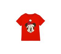 Mickey Mouse Santa Face Kids T-Shirt Red | Size: 7-8 Years Mickey Mouse Red 7-8 Years