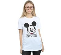 Mickey Mouse Since 1928 Cotton Boyfriend T-Shirt Disney White XXXL