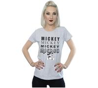 Mickey Mouse Sitting Cotton T-Shirt Disney Grey M