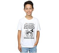 Mickey Mouse Steamboat Willie T-Shirt Disney White 12-13 Years