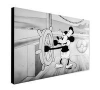 Mickey Mouse - Steamboat Willie - Vintage Movie Wall Art - Wrapped Framed Canvas Wall Art (A3 [16 x 12 inch / 41 x 30 cm])