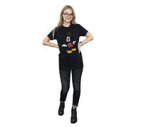 Mickey Mouse Surprised Cotton Boyfriend T-Shirt Disney Black M