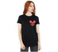 Mickey Mouse Symbol Cotton Boyfriend T-Shirt Disney Black 4XL