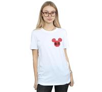 Mickey Mouse Symbol Cotton Boyfriend T-Shirt Disney White S