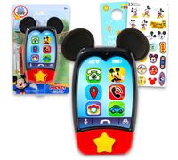 Mickey Mouse Toy Phone for Boys - Bundle with Disney Cell Phone Toy with Sound Buttons Plus Stickers, More | Mickey Mouse Phone for Toddler Boys