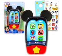 Mickey Mouse Toy Phone for Boys - Bundle with Disney Cell Phone Toy with Sound Buttons Plus Stickers, More | Mickey Mouse Phone for Toddler Boys