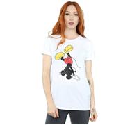 Mickey Mouse Upside Down Cotton Boyfriend T-Shirt Disney White S