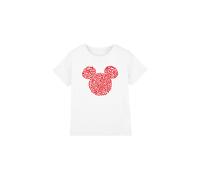 Mickey Mouse Valentine'S Day Heart Ears Silhouette Kids T-Shirt White | Size: 7-8 Years Mickey Mouse White 7-8 Years