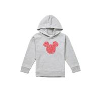 Mickey Mouse Valentine'S Day Heart Ears Silhouette Youth Kids Pull-Over Hoodie, Athletic Heather Disney Grey 9-11 Years