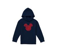Mickey Mouse Valentine'S Day Heart Ears Silhouette Youth Kids Pull-Over Hoodie, Navy Disney Navy 7-8 Years