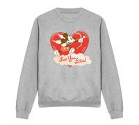 Mickey Mouse Vintage Valentine's Day Luv You Lots Sweatshirt Light Grey | Size: 2XL Mickey Mouse Light Grey 2XL