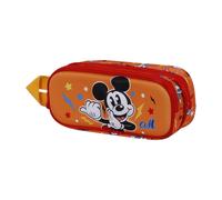 Disney Mickey Mouse Whisper-3D Double Pencil Case, Orange, 22 x 9.5 cm