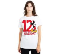 Mickey Mouse Womens 12th Birthday Ladies Shirt, White, White, S UK
