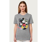 Mickey Mouse Women's Disney Rockin It Retro Relaxed Fit T-Shirt in Mid Grey | Size: Large Mickey Mouse Mid Grey L