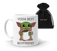 mickey prints Boyfriend or Husband Gift Baby Yoda Best Boyfriend Coffee Mug Funny Gift Free Pouch