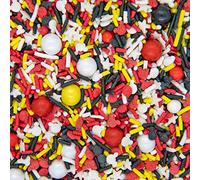 Mickey Sprinkles for Baking and Decorating Cakes - Edible Mouse Shaped Cake Topper - Red, Black, White, Yellow, Jimmies, Non Same, Pearls with Stars and