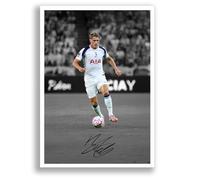 Mickey Van De Ven Tottenham Hotspur Signed Photo Poster Print Picture Display Framed Autograph Memorabilia for Football Fans Gift Spurs Netherlands (A4 poster Only B+W)